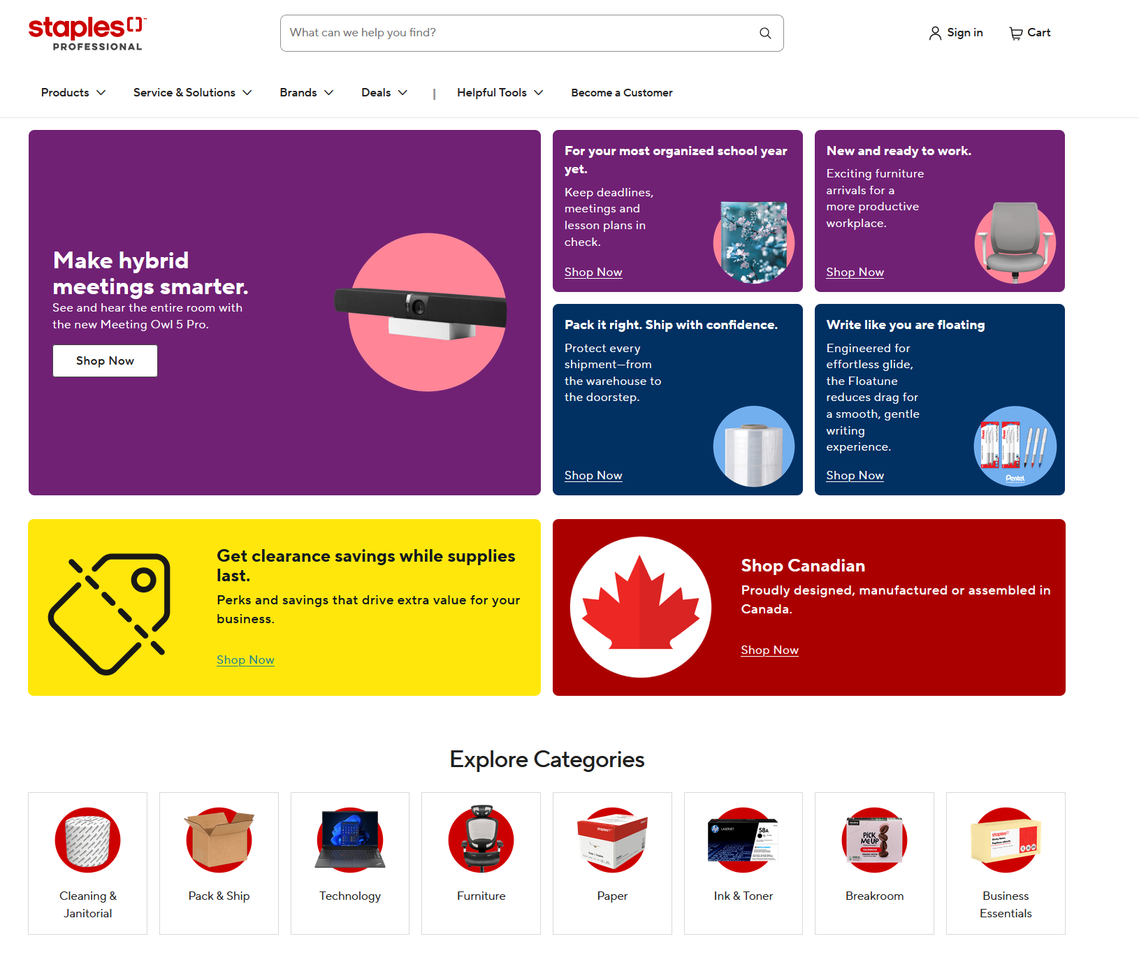 Redesigned Staples Eway homepage with a clearer shopping hierarchy