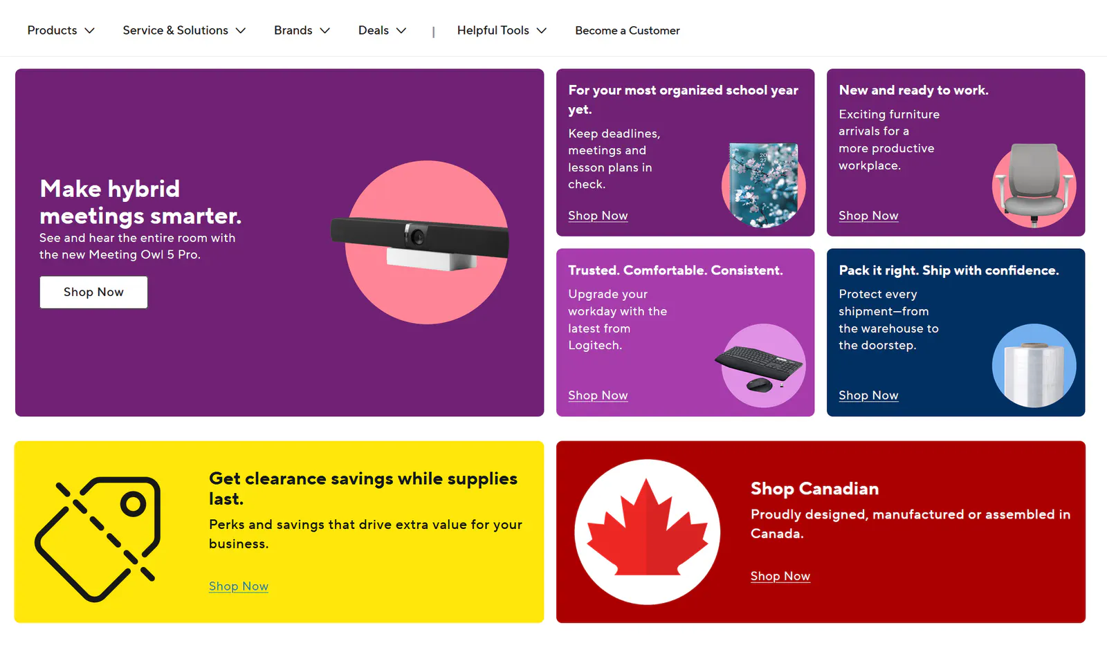 Staples Eway business shopping homepage modules